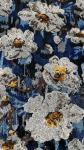 Floral Sequin Embroidered Lace Fabric Leafy 100% Polyester Customized New