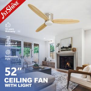 Wholesale 1stshine Ceiling Fan with LED and Three Wooden Blades Lamp Body Material Meatl Bedroom from china suppliers