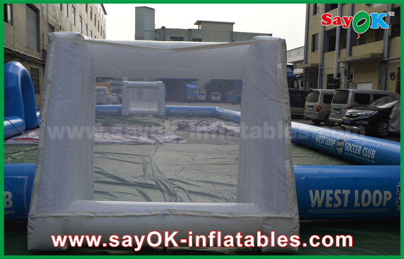 Inflatable Football Pitch Portable Outdoor Inflatable Soccer Field / Football Field With Printing Logos