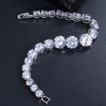 New Luxury Rose Gold Silver Color CZ Bracelet Bangle for Women Open Party Gift