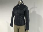 Ink Upstyled Ladies Faux Leather Jacket Triple Needle Topstitching Tw77491
