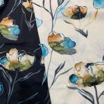 Breathable 100 Polyester Chiffon Fabric 100gsm Woven Floral Fabric For Garment