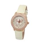 Ladies Top Quality Vogue Steel Wrist Watches with Genuine Leather Strap and