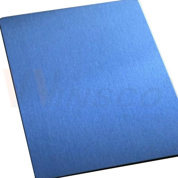 Brushed No.4 Inox Blue Color Hairline Stainless Steel Sheet SUS 304 304L Metal