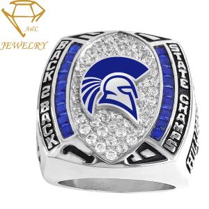 Wholesale Die Casting Logo Deep Engraved Silver Sports Rings Youth Football Championship Rings from china suppliers