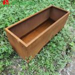 OEM Corten Steel Flower Pots Large Rusted Steel Planter Boxes Abrasion Proof