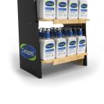 Supermarket Wood Display Rack For Facial Cleanser Skin Care Product