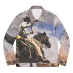 Digital Printing Fashion Denim Jacket Coat OEM Service For Men