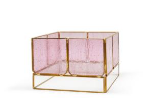 Wholesale Copper Checkered Glass Cylinder Candle Holder Ornaments 6cm * 6cm * 6cm from china suppliers