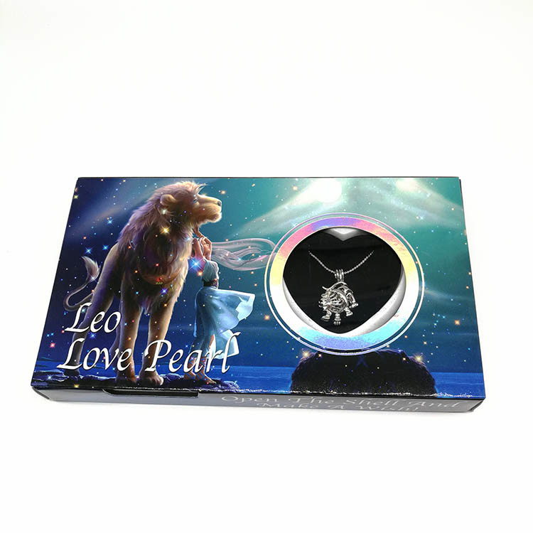 Natural Freshwater Love Pearl Precious 12 Horoscope Zodiac Cage Holder Necklace Pendant Gift Set