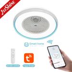220v Dc Motor Led Light Ceiling Fan Remote Control Acrylic Blade For Bedroom