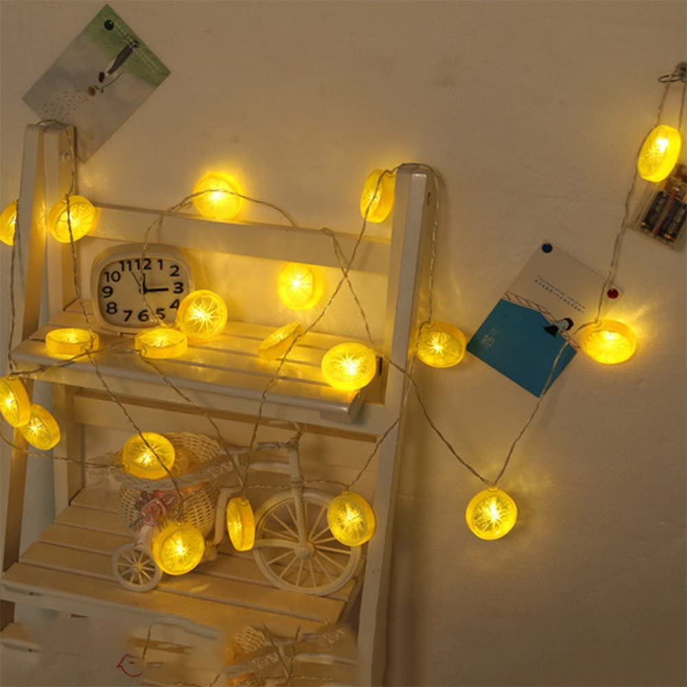 Fruit Lemon Slice String Lights USB LED Flashing Garland Hanging Lamp Battery Powered Indoor Outdoor Lighting Night Light
