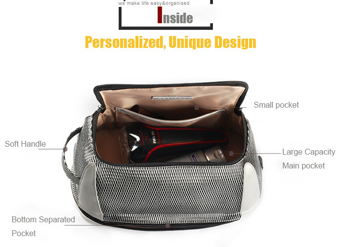 Multi - Functional Waterproof Wash Bag Indulgent With Two Separate Zip Pockets