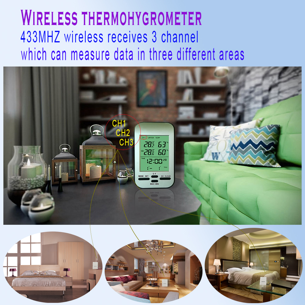 Digital Weather Station And Wireless Wall Mounted Room Thermometer Clock