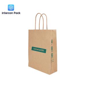 Wholesale 4C Offset Embossed Kraft Shopping Bags With Handles Gravure Printing from china suppliers