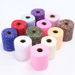 Wholesale White Snow Dots Organza Tulle Rolls Wrapping Mesh Fabric 15cm X 5 Yards from china suppliers