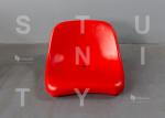 Red Blow Molded HDPE Plastic Stadium Bucket Seat