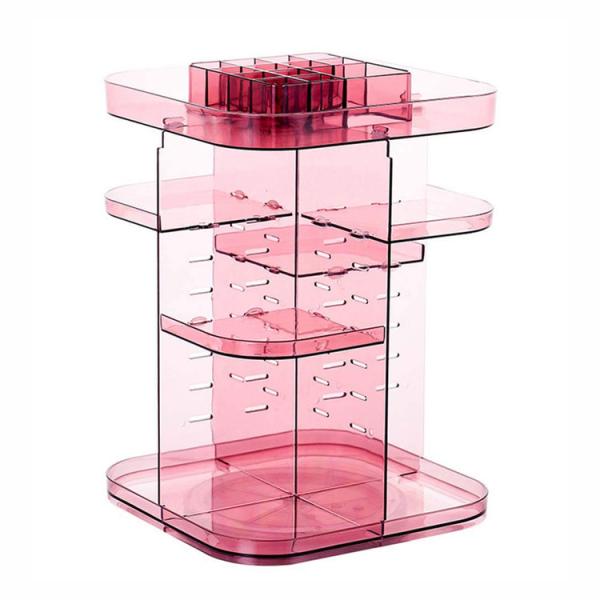 Four layers non-folding cosmetics rack standing type 360 degree rotation makeup