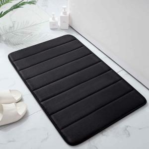 China Black Rubber Soft Memory Foam Bath Mats Non Slip Absorbent on sale