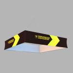 240x120x48in Square Triangle Trade Show Hanging Banner Fabric Hanging Signs