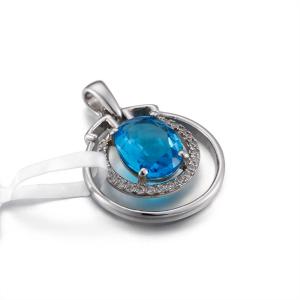 Wholesale 1.69g Best Friend Sterling Silver Friendship Pendants Double Circles Sapphire Birthstone Necklace from china suppliers