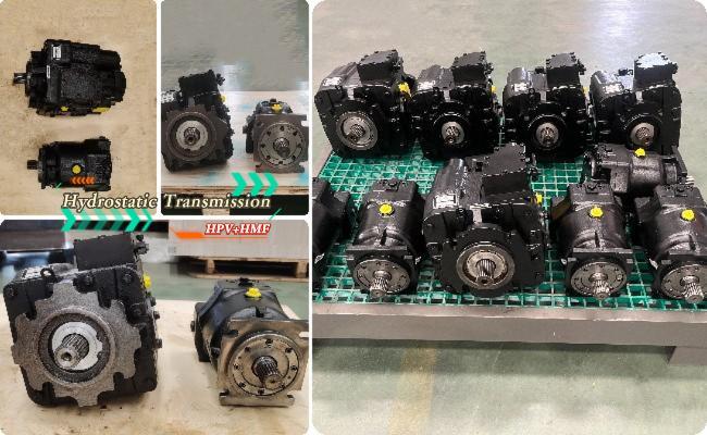 Manual Loading Hydrostatic Transmission Components Cast Iron Hydraulic Oil Medium