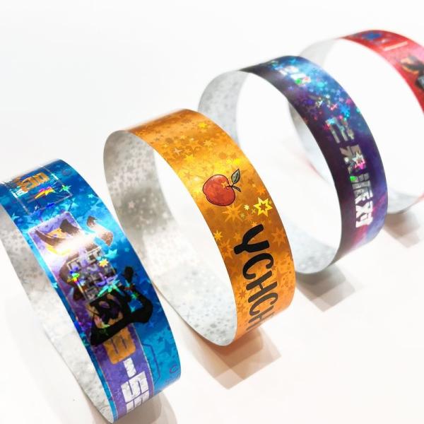 Event Shiny Glitter Promotional Wristband Waterproof Laser Star Paper Bracelet