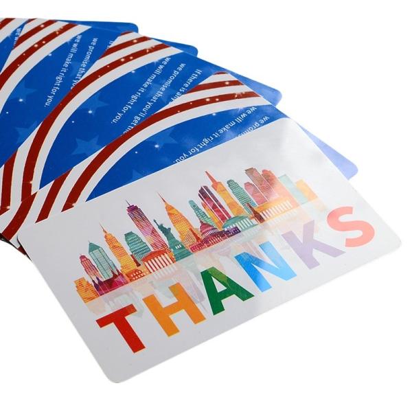 After-sales service card thank-you card 4 colors CYMK offset printing Matte