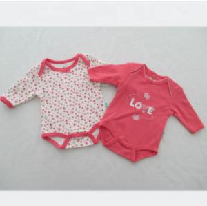 Wholesale Cotton Cute Interlock Baby Body Sets Baby Footed Rompers All Over Print Solid Color Fabric from china suppliers