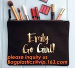 Wholesale Custom Printed Pencil Make Up Cosmetic Cotton Canvas Zipper Pouch Bag
