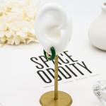 Large Hoop Fashion Jewelry Earrings Gold Green Epoxy 1 X 6mm For Men Women