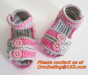 Wholesale Boys Girls, Crochet Sandal, Thongs Slippers, Newborn, Infant, Toddler Prewalker Kids Knitt from china suppliers