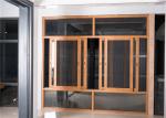 Professional Aluminium Glass Window Yellow Brown Floor To Ceiling Waterproof