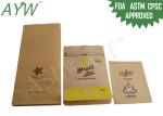 Natural Brown Kraft Paper Zipper Bags Odors / UV Light Barrier With Food Grade