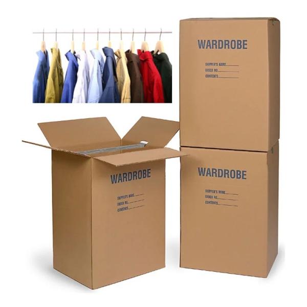 Colored Corrugated Wardrobe Moving Boxes Packaging Corrugated Paper Carton Plus