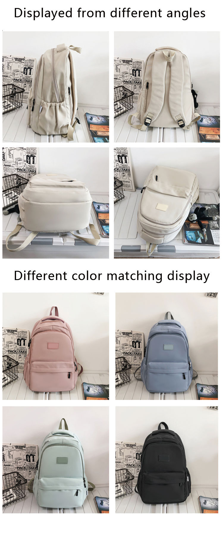 Sympathybag Women Teenager Girls Laptop Backpack Multifunction With Double Zipper