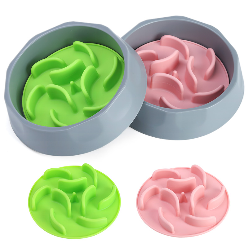 Non Automatic Pet Slow Feeder Bowl Collapsible Silicone Cat Slow Feeder