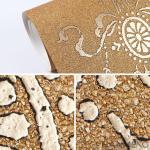 Golden Interior Wallpaper New Fashion Plant Fiber Particle CE / ISO Certificatio