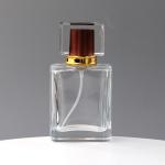 Spot Square Transparent Glass Perfume Bottle Acrylic Cover Spray Press Travel