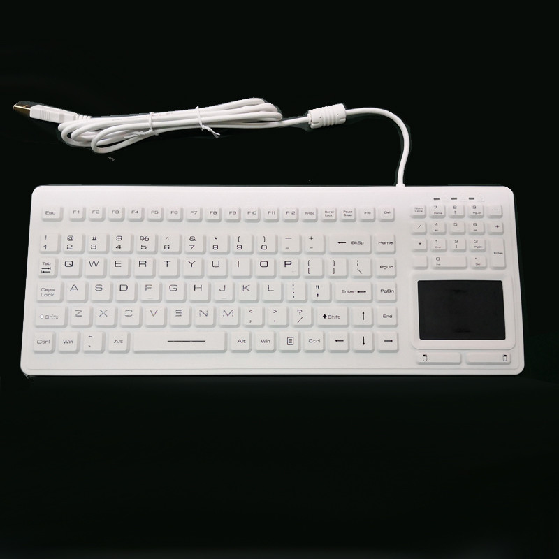 Anti Virus Medical Keyboard With Integrated Touchpad Completely Sealed IP68 Cleanable
