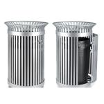 Powder Coated Rectangular Street 40L Steel Outdoor Trash Can