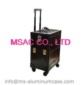 Wholesale Middle Trolley Cosmetics Cases Makeup Cases Pu Leather Beauty Boxes For Travel from china suppliers