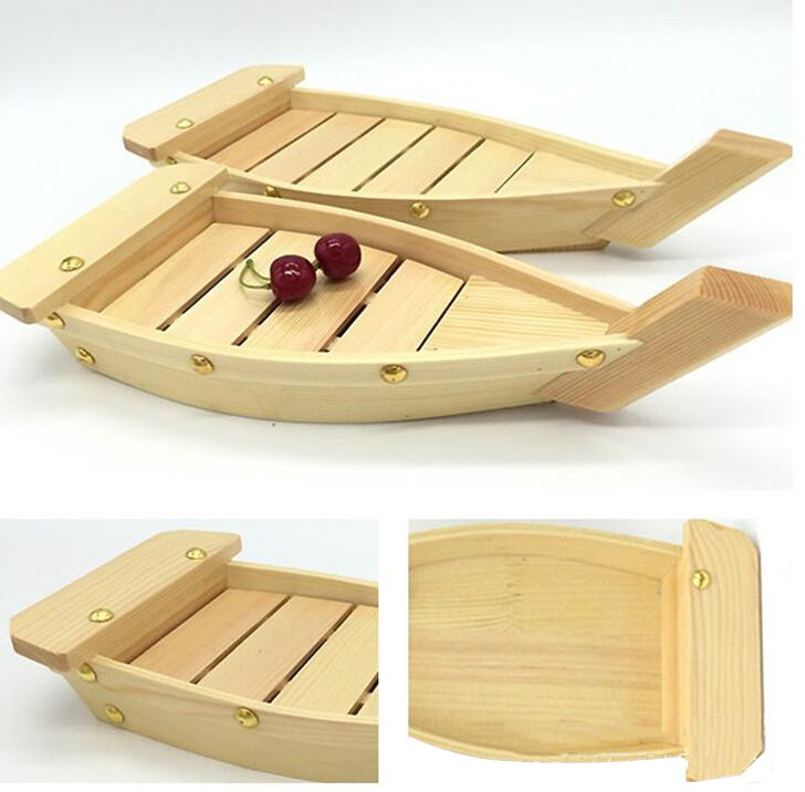 Sustainable Bamboo 70cm Sushi Boat Tray With Flagpole