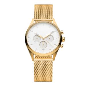 Wholesale Men chronograph quartz wrist watch branded watch with gold mesh strap from china suppliers