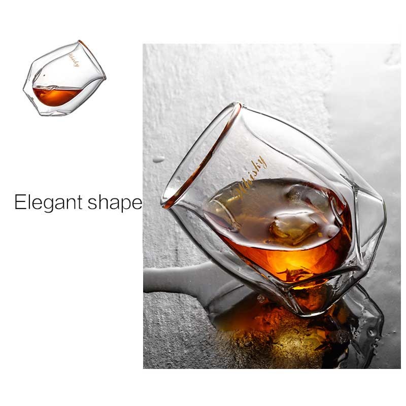Borosilicate Double Personalized Glass Cup Heat Resistant For Beverage Whisky