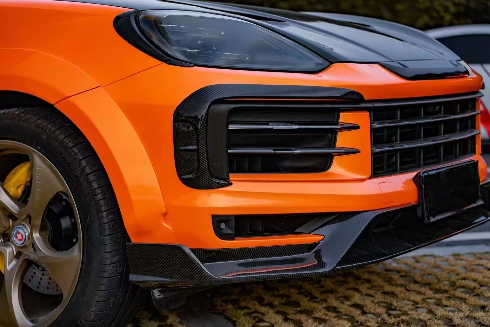 Porsche Cayenne Widebody Body Kit MSY Style Front Lip Diffuser Spoiler Body Kit Porsche