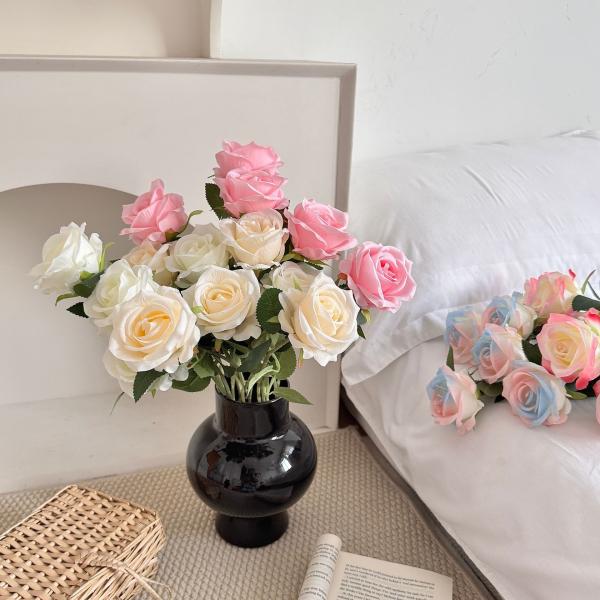 Artificial rose single, Valentine's Day home, wedding decoration, flower wall,