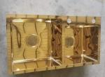 Mirror Gold Matte Black Kitchen Sink Double Bowl Drop In 3.5mm