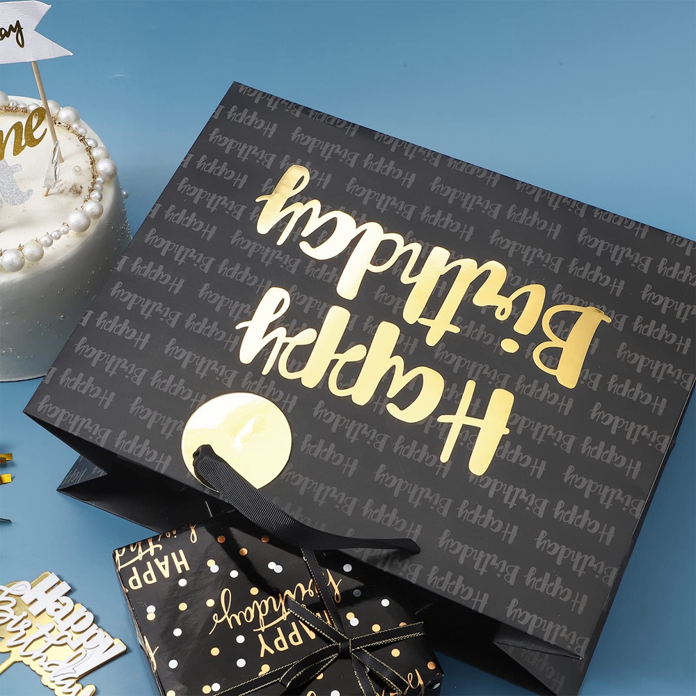 Zhejiang 's Gravure Printing Ivory Board Paper Bag Affordable Happy Birthday Souvenir