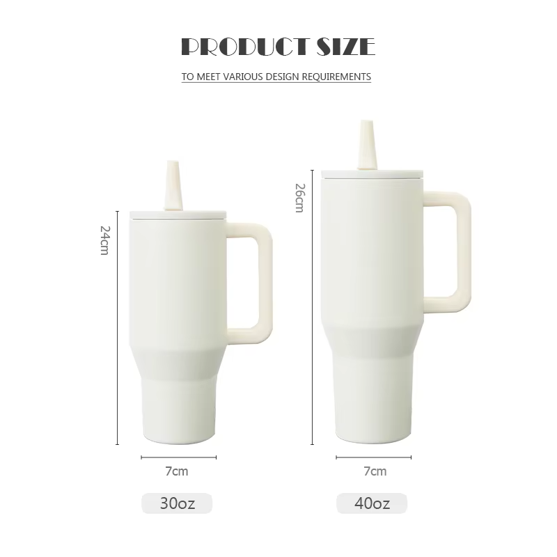 40oz Stainless Steel Thermal Coffee Travel Mug Cup with Handle and Flip Top Straw Tumbler